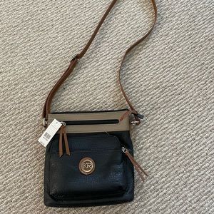 Kim Rogers black/tan crossbody NWT